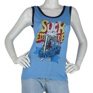 80s Vintage Suck Em Up Hawaiian Island Hawaii Primo Beer Tank Top Tee T Shirt XS